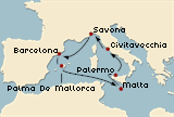 Crucero mediterráneo escalas