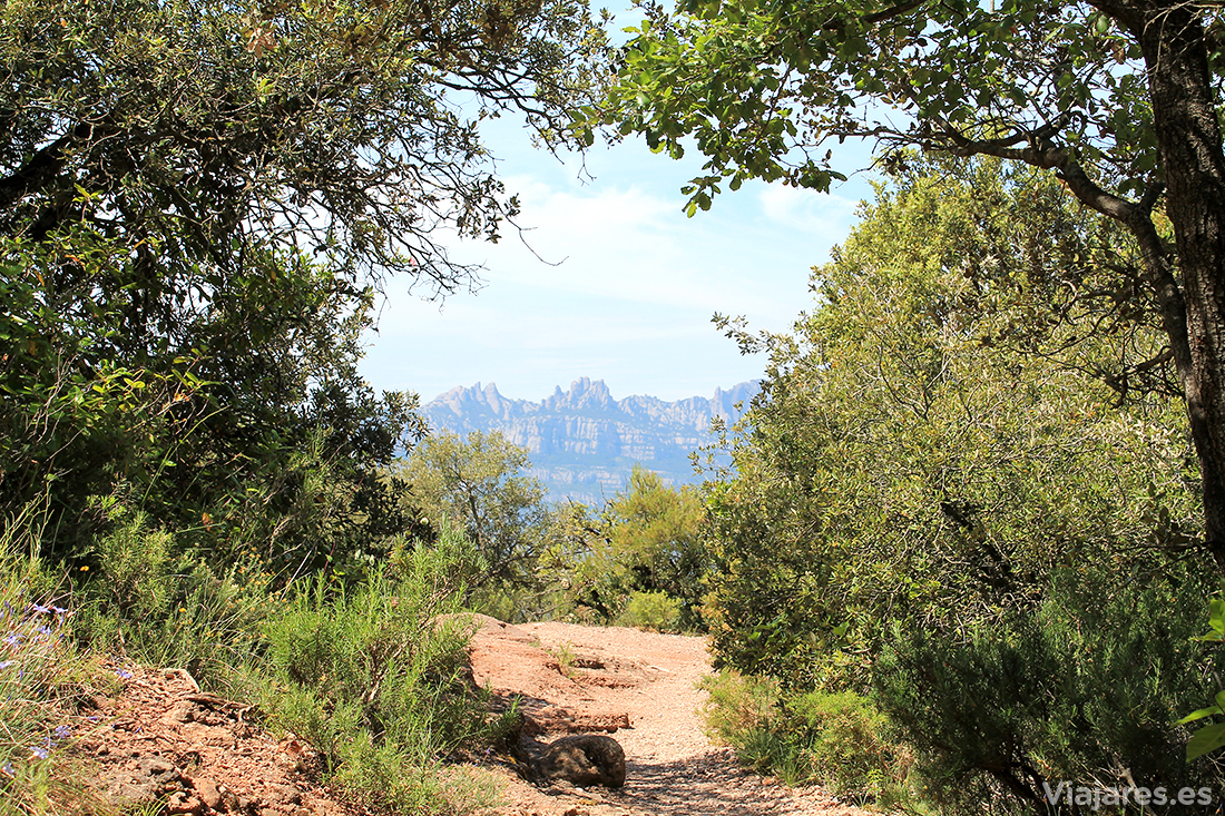 La silueta de Montserrat entre los senderos